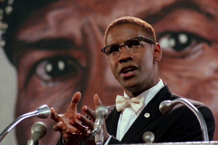 Denzel Washington como Malcolm X