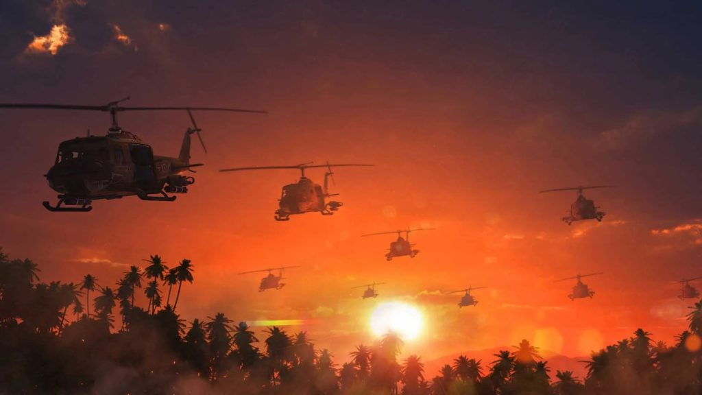 Helicópteros en misión de combate