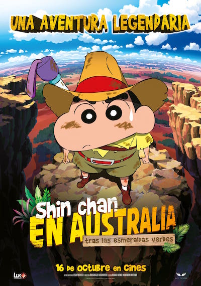 Cartel de Shin Chan en Australia tras las esmeraldas verdes. La animación entre los estrenos del 16 de octubre