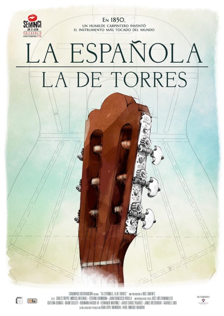 Cartel de La española. La de Torres. Un homenaje al creador de la guitarra española en los estrenos del 16 de octubre