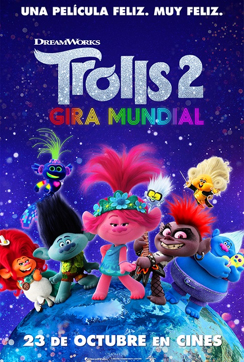 Cartel de Trolls 2: Gira mundial, uno de los esperados estrenos del 23 de octubre