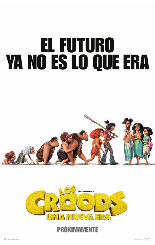 Cartel de Los Croods: Una nueva era. La animación en los estrenos del 23 de diciembre