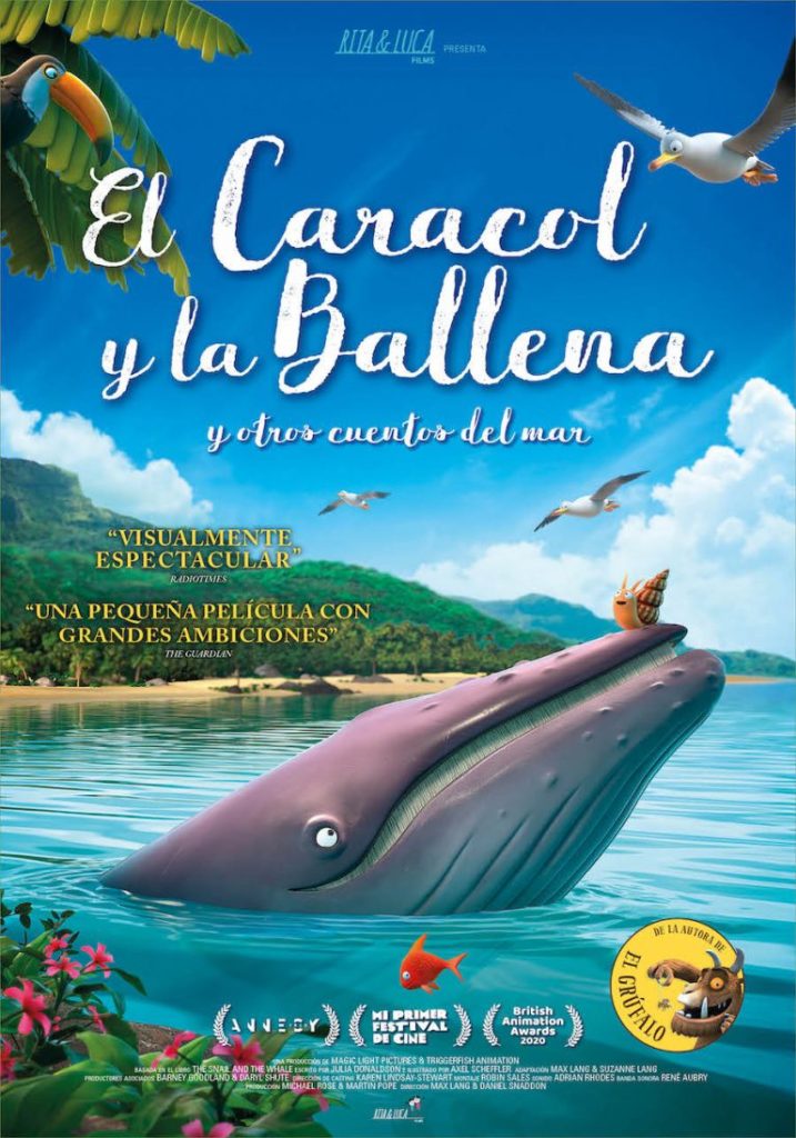 Cartel de El caracol y la ballena. Una animación infantil entre los estrenos del 26 de febrero