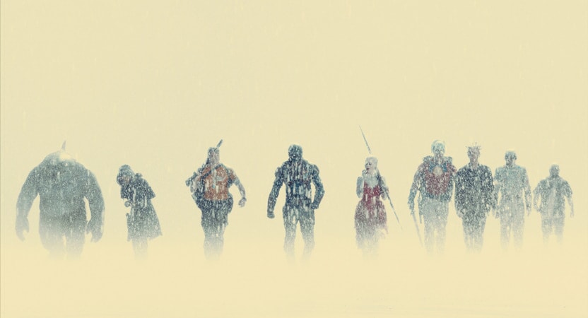 Nuestros anti héroes llegando bajo la lluvia al lugar que han de destruir, Jotunheim (¿ El escuadrón suicida hace un guiño a Marvel o a la mitología nórdica?)