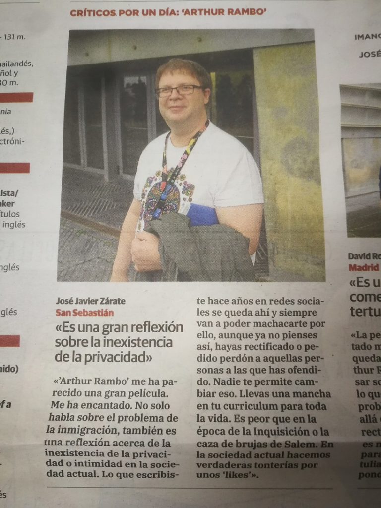 Festival de San Sebastián 2021, tres días de un reportero 5 La opinión de este fantástico reportero le pareció interesante a El Diario Vasco