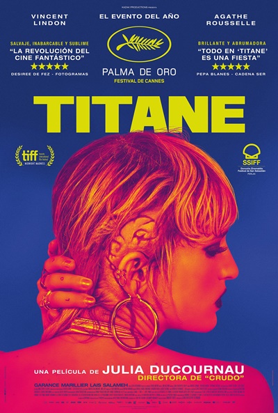'Las leyes de la frontera' y 'Titane' destacan en estos estrenos del 8 de octubre 2 Póster de Titane, la triunfadora de Cannes en los estrenos del 8 de octubre