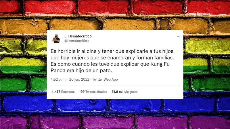 Polémicas absurdas y escándalos hipócritas 4 El hematocrítico en Twitter, acerca de la polémica del beso lésbico en Lightyear