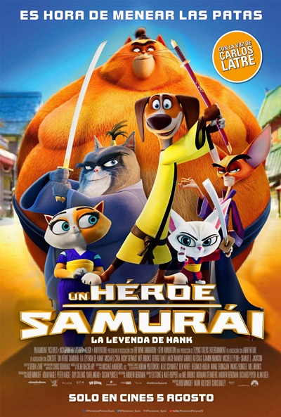 Póster de Un héroe samurái: La leyenda de Hank. La cinta de animación entre los estrenos del 5 de agosto